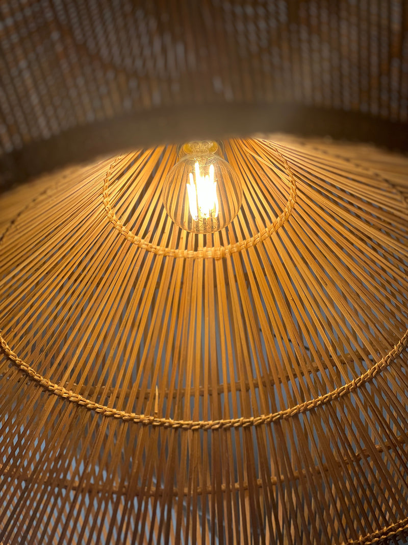 Natur bambus lamel lampe