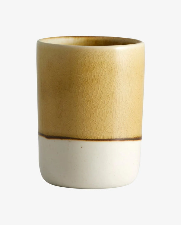 Krus i keramik - Hvid/Karry
